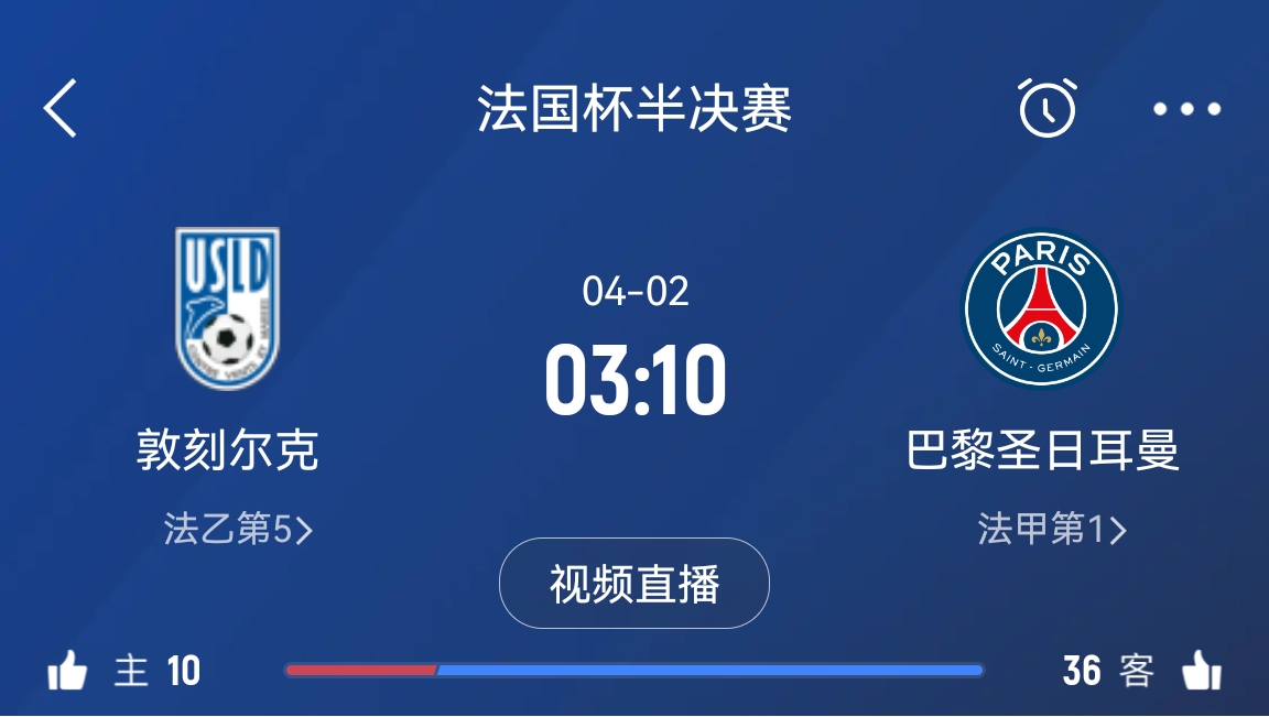 繼續(xù)大撤退？法國(guó)杯半決賽敦刻爾克挑戰(zhàn)巴黎，此前連續(xù)逆轉(zhuǎn)法甲隊(duì)